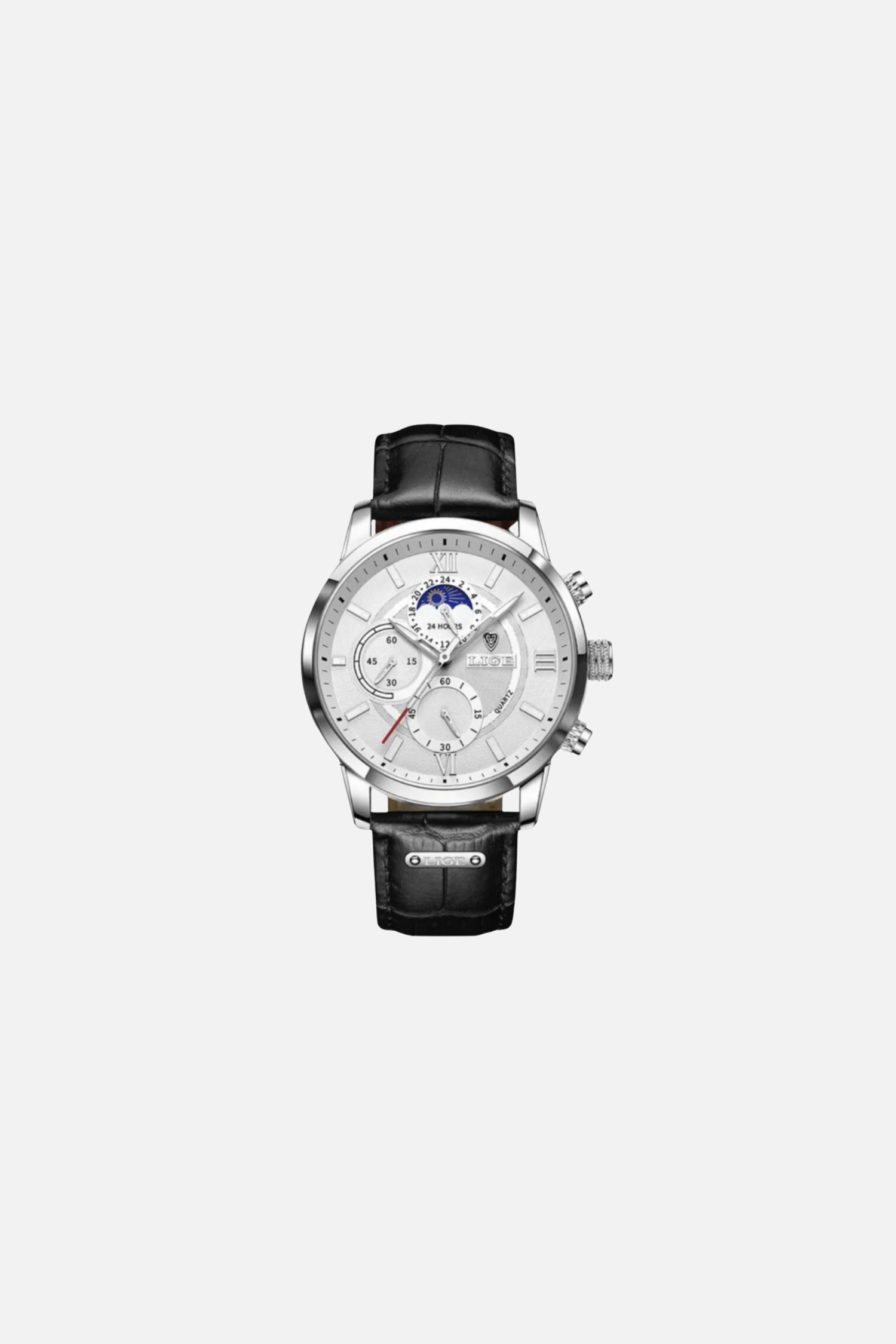COMPLICATION WATCH WITH LEATHER STRAP