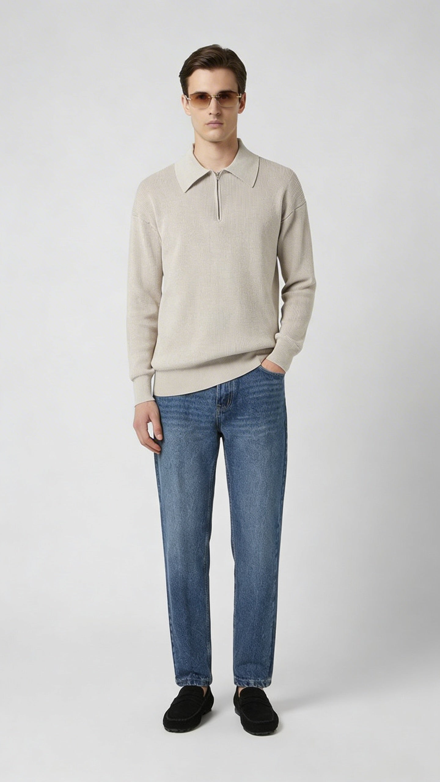 PULL COL POLO ZIPPÉ