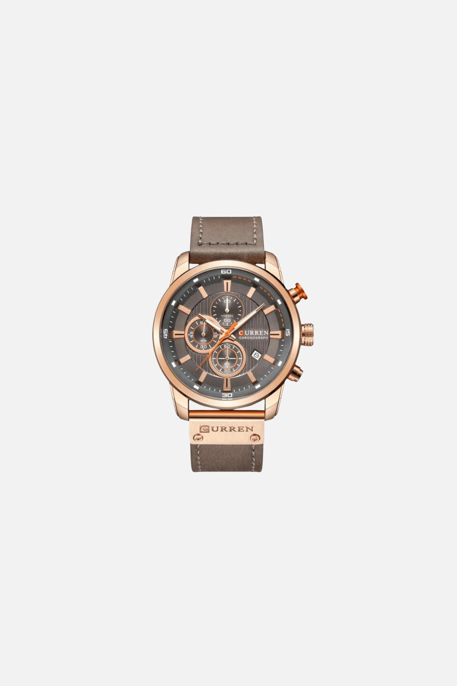 CHRONOGRAPH WATCH WITH LEATHER STRAP