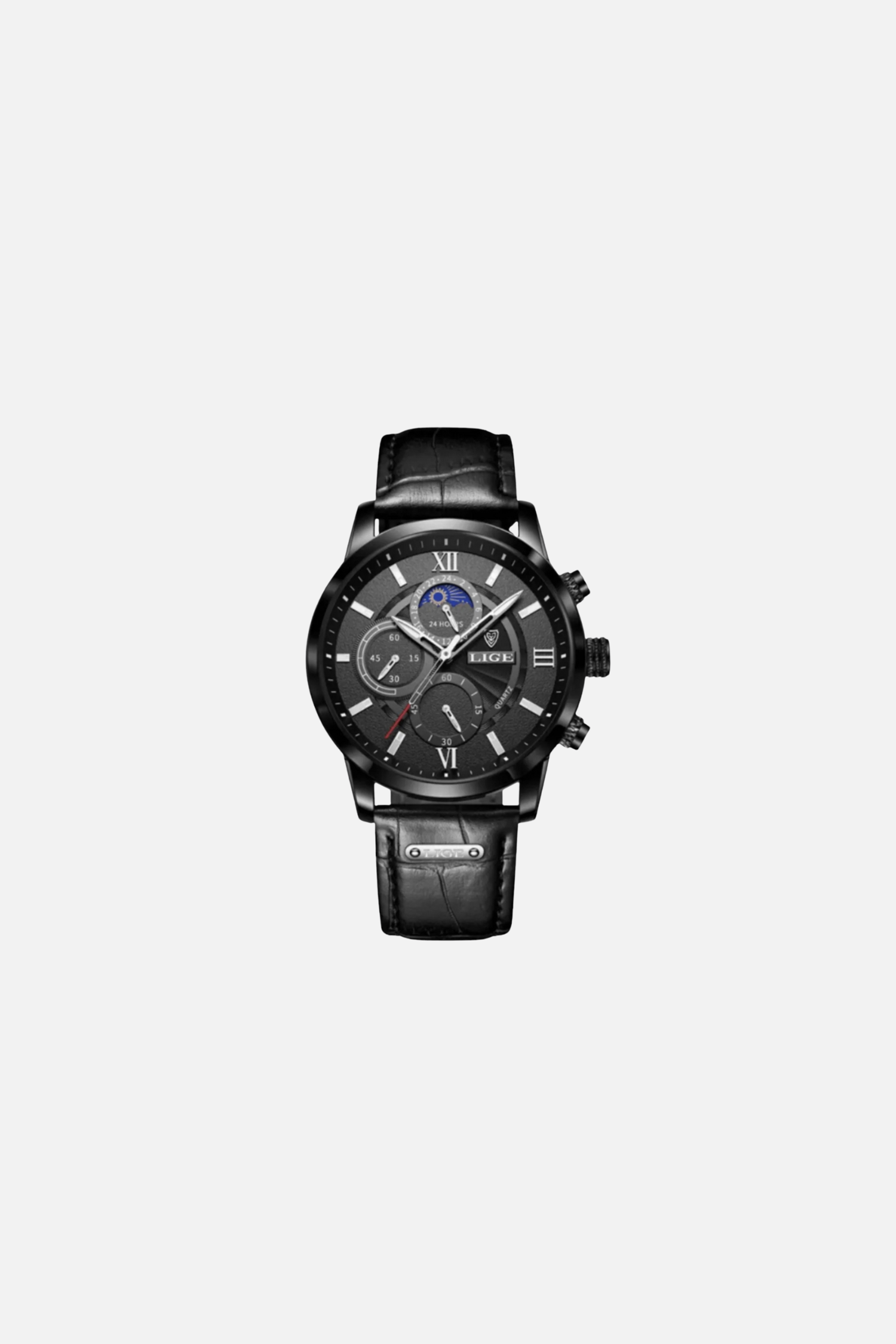 COMPLICATION WATCH WITH LEATHER STRAP