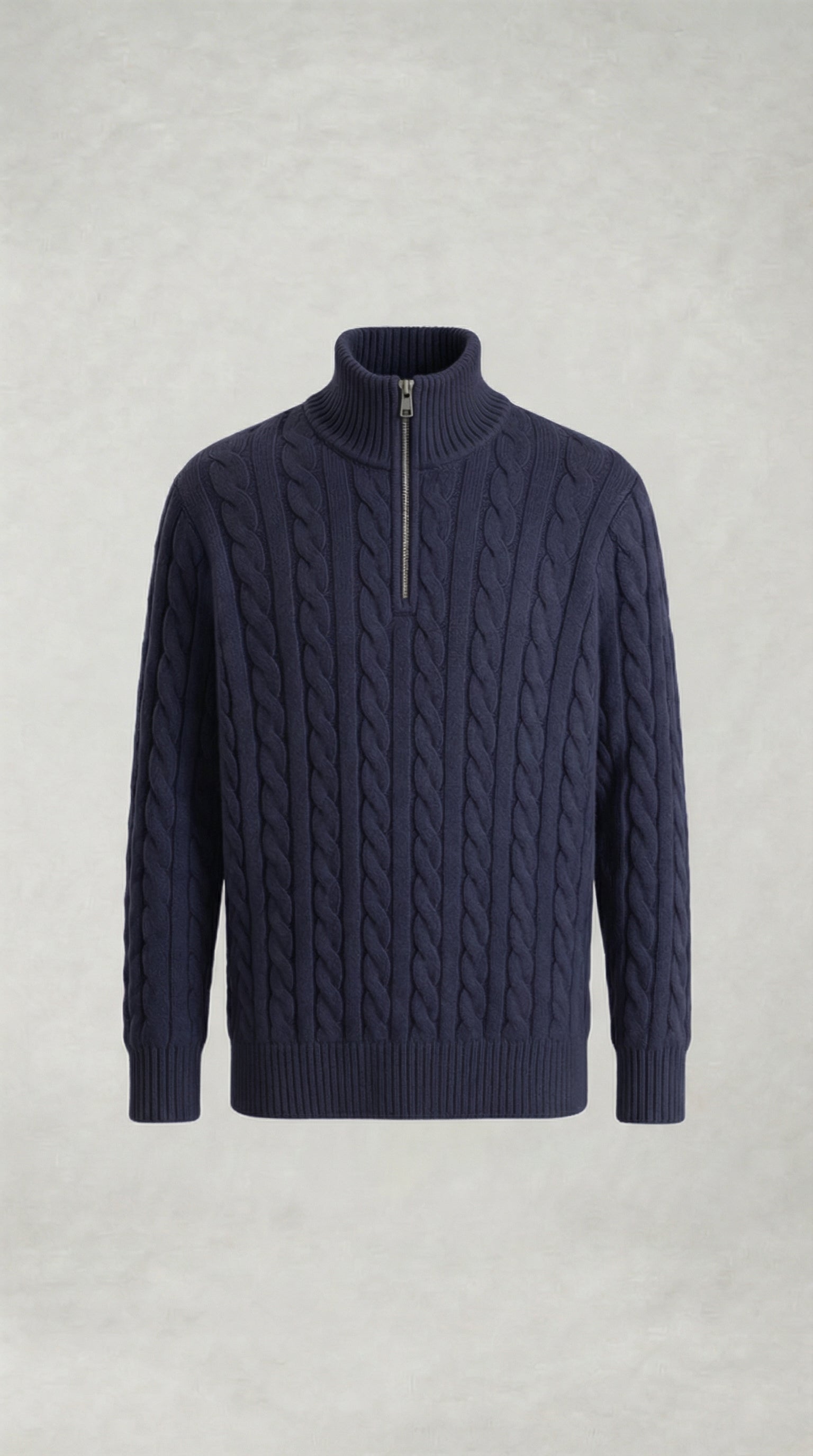 CABLE KNIT TRUCK NECK SWEATER