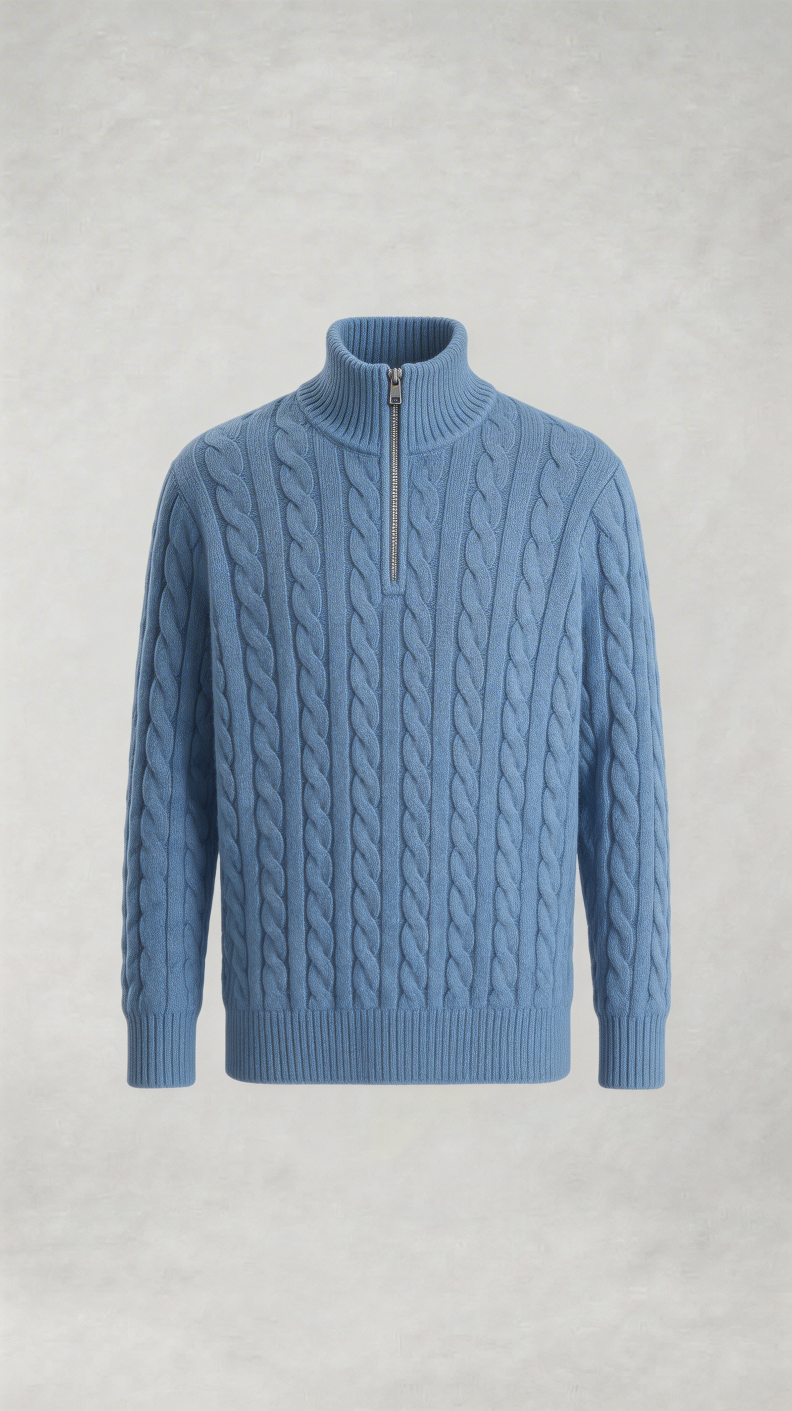 CABLE KNIT TRUCK NECK SWEATER